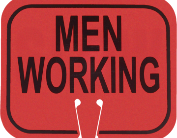 MEN WORKING Traffic Cone Sign