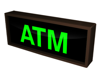 ATM LED Sign (Green) - Backlit