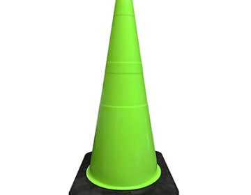 28" Lime Green Traffic Cone (Black Base) - 7 lbs