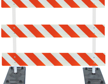 Power Post™ Type III Barricade Kit (Rubber Base) - 6' Boards