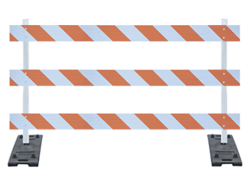 Power Post™ Type III Barricade Kit (Rubber Base) - 8' Boards