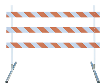 Power Post™ Type III Barricade Kit (Steel Feet) - 10' Boards