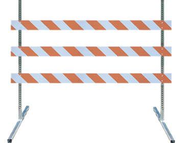 Type III Barricade Kit (Square Steel Feet & Uprights) - 10' Boards