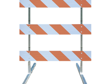 Type III Barricade Kit (Square Steel Feet & Uprights) - 4' Boards