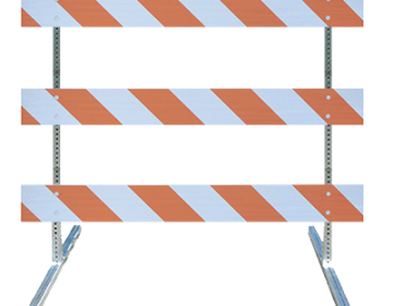 Type III Barricade Kit (Square Steel Feet & Uprights) - 6' Boards