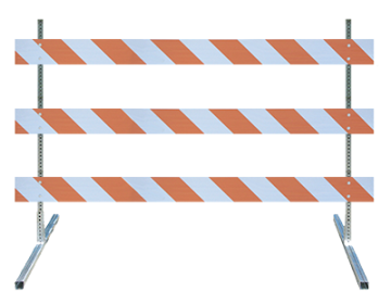 Type III Barricade Kit (Square Steel Feet & Uprights) - 8' Boards