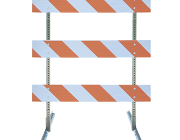 Type III Barricade Kit (Angle Iron Feet & Steel Uprights) - 4' Boards