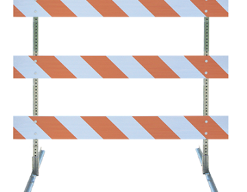 Type III Barricade Kit (Angle Iron Feet & Steel Uprights) - 6' Boards