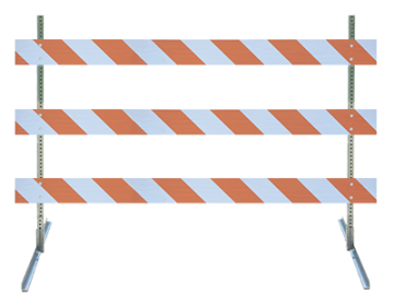Type III Barricade Kit (Angle Iron Feet & Steel Uprights) - 8' Boards