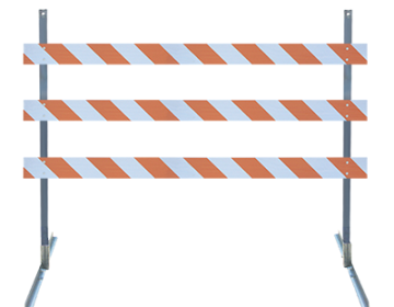 Type III Barricade Kit (Angle Iron Uprights & Feet) - 10' Boards
