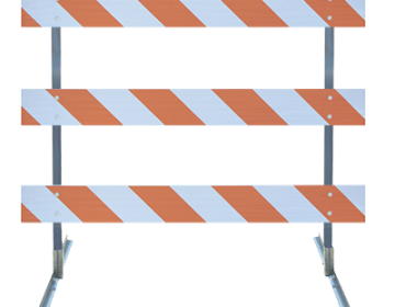 Type III Barricade Kit (Angle Iron Uprights & Feet) - 6' Boards