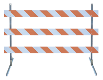 Type III Barricade Kit (Angle Iron Uprights & Feet) - 8' Boards