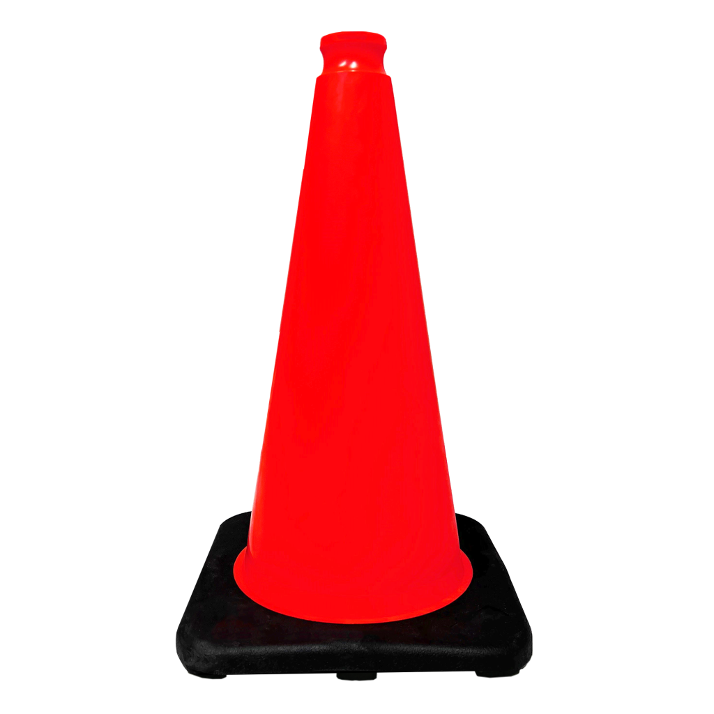 18" Orange Traffic Cone (Black Base) - 3 lbs