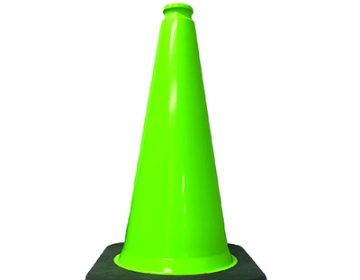18" Lime Green Traffic Cone (Black Base) - 3 lbs