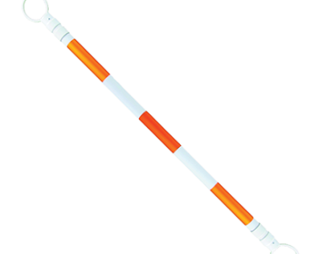 Retractable Traffic Cone Bar (Adjusts from 4' to 7') - Reflective Orange & White