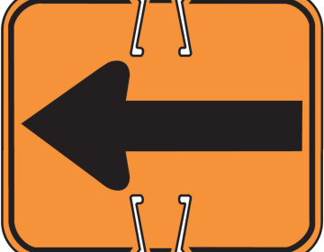 Non-Reflective Reversible Arrow Traffic Cone Sign