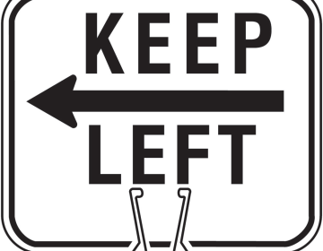 KEEP LEFT Traffic Cone Sign