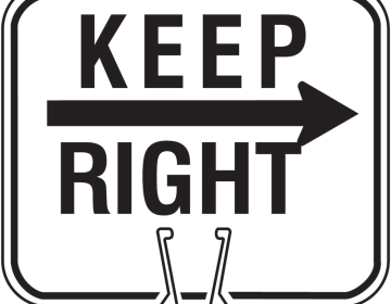 KEEP RIGHT Traffic Cone Sign