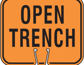 OPEN TRENCH Traffic Cone Sign