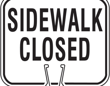 SIDEWALK CLOSED Traffic Cone Sign