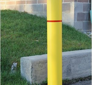 BollardGard Removable Bollard with 25 lb Octagon Rubber Base - 7" x 52"