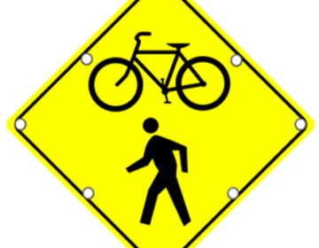 Solar-Powered Flashing LED Bike and Pedestrian Crossing Sign