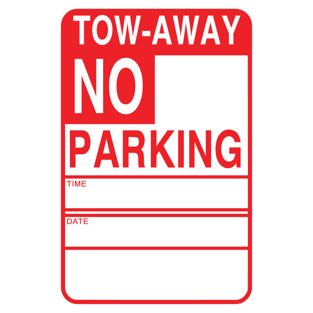 TOW-AWAY NO PARKING Cardboard Sign (Pack of 250)