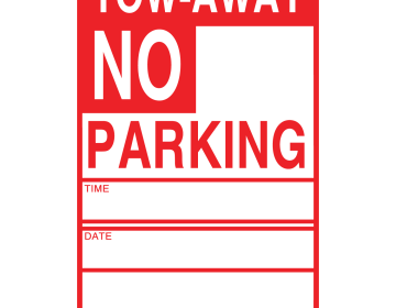 TOW-AWAY NO PARKING Cardboard Sign (Pack of 250)