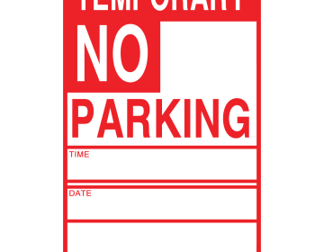 TEMPORARY NO PARKING Cardboard Sign (Pack of 250)