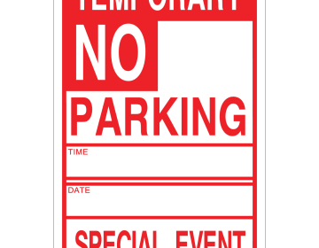 TEMPORARY NO PARKING SPECIAL EVENT Cardboard Sign (Pack of 250)