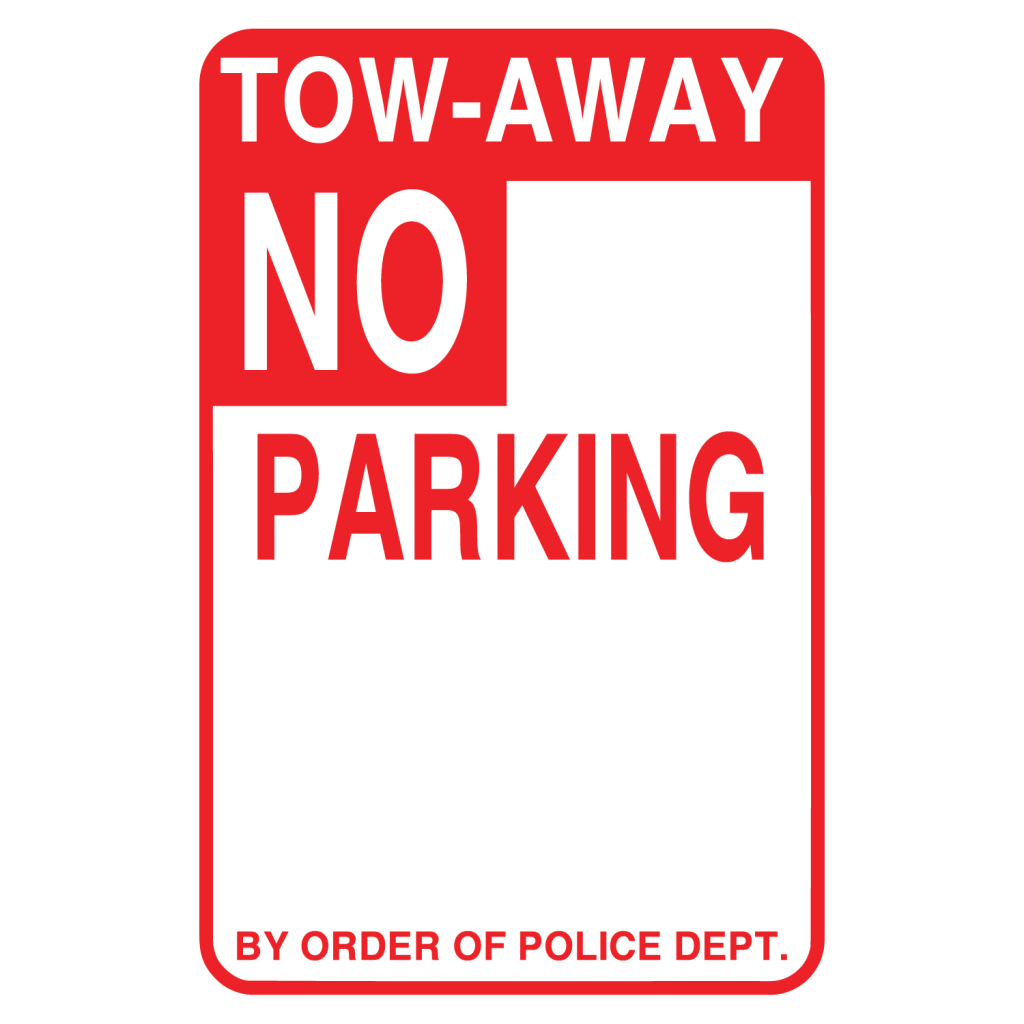 TOW-AWAY NO PARKING Cardboard Sign (Pack of 250)