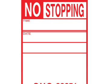 TOW-AWAY NO STOPPING CVC 22651 Cardboard Sign (Pack of 250)