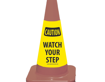 Poly Cone Sign Sleeves - CAUTION WATCH YOUR STEP
