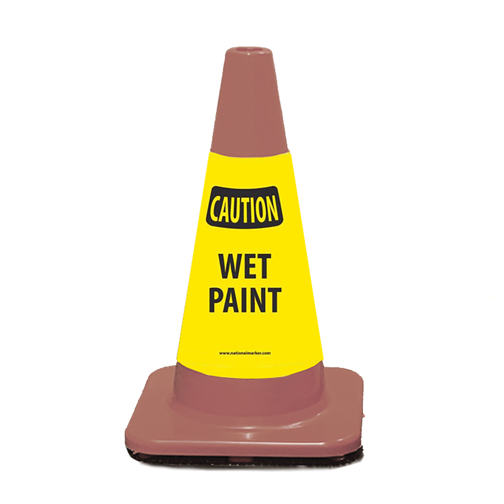 Poly Cone Sign Sleeves - Caution Wet Paint