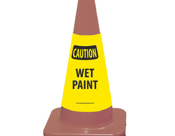 Poly Cone Sign Sleeves - Caution Wet Paint