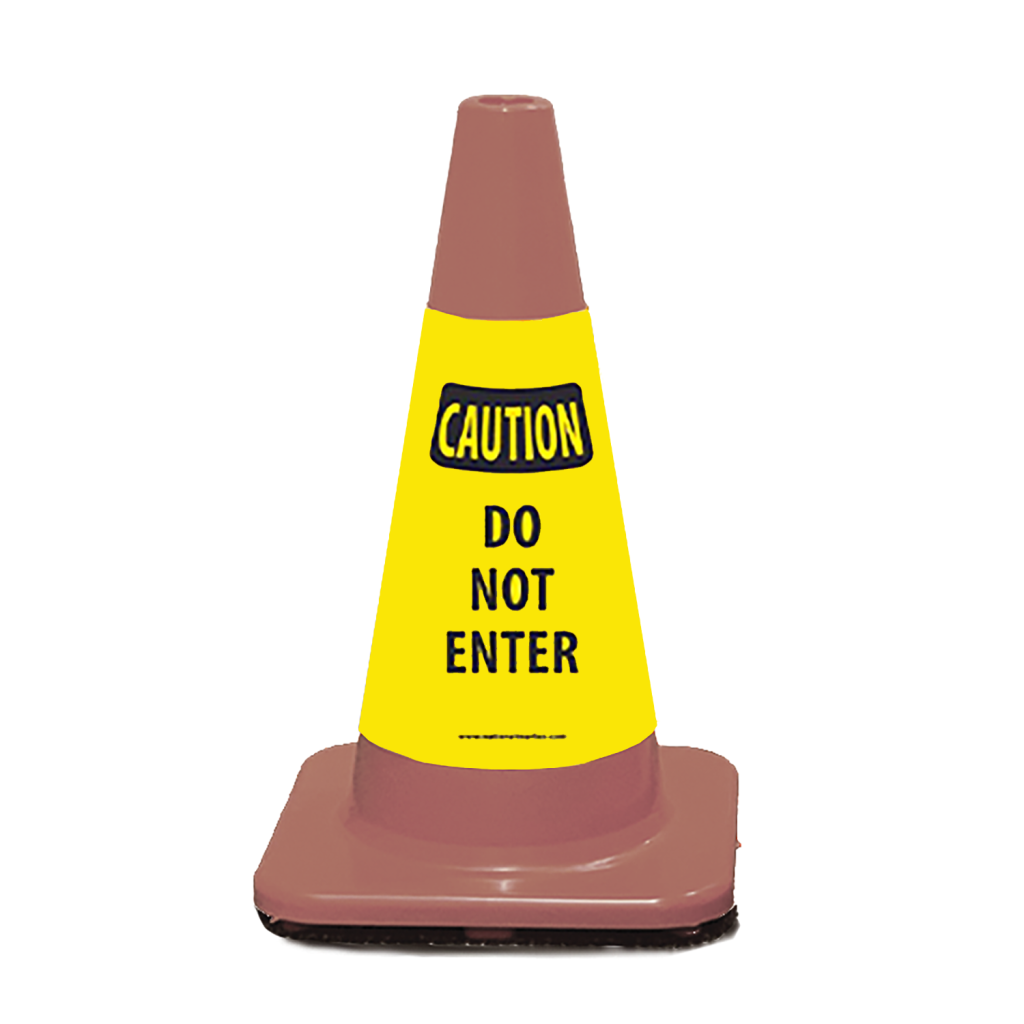 Poly Cone Sign Sleeves - Caution Do Not Enter