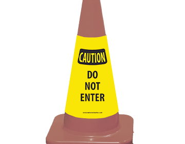 Poly Cone Sign Sleeves - Caution Do Not Enter