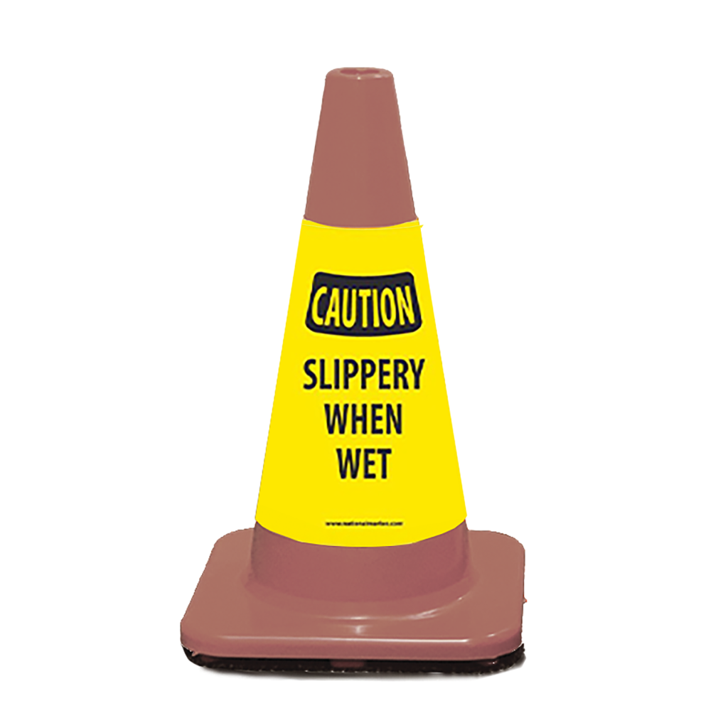 Poly Cone Sign Sleeves - Caution Slippery When Wet