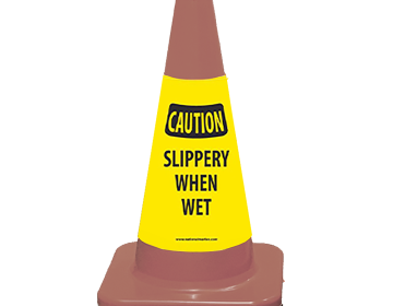 Poly Cone Sign Sleeves - Caution Slippery When Wet