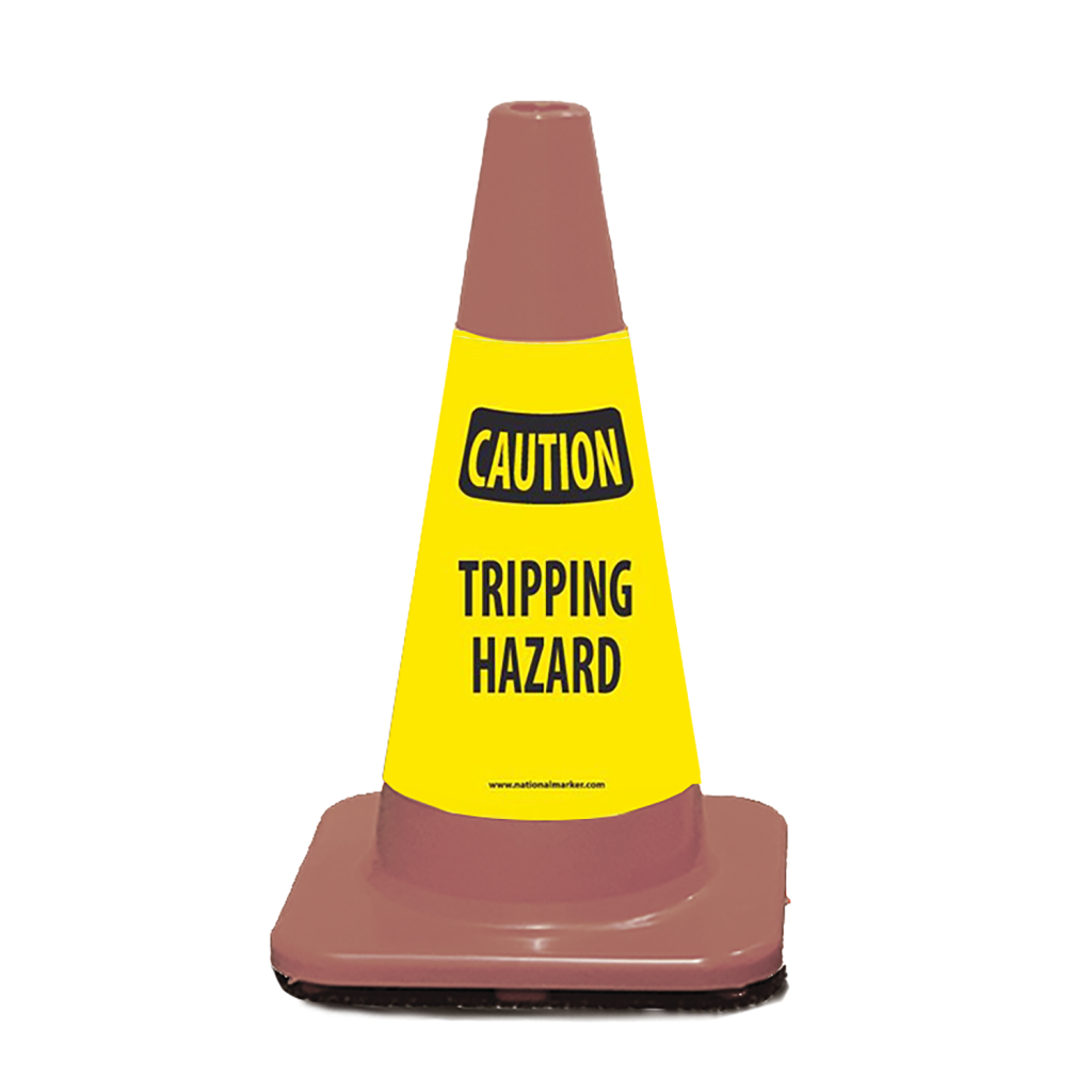 Poly Cone Sign Sleeves - Caution Tripping Hazard