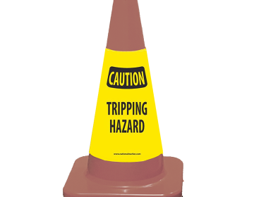 Poly Cone Sign Sleeves - Caution Tripping Hazard