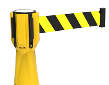 Yellow Retractable Belt Traffic Cone Topper (10 ft)