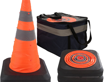 Premium 21" Collapsible Traffic Cone Kit (3 pack with bag)
