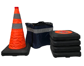 Premium 21" Collapsible Traffic Cone Kit (5 pack with bag)