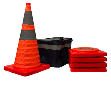 Economy 28" Collapsible Traffic Cone Kit (5 pack with bag)