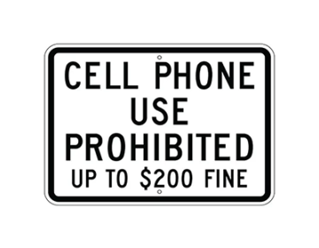 Aluminum Cell Phone Use Prohibited Sign