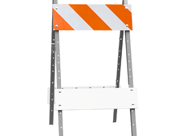 Combocade® Plastic & Steel Type I Barricade (8" Top, 6" Bottom) - EG Sheeting