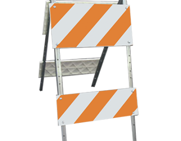 Combocade® Plastic and Steel Type II Barricade (12" Top, 8" Bottom) - EG Sheeting