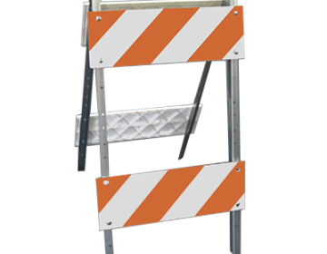 Combocade® Plastic and Steel Type II Barricade (8" Top, 8" Bottom) - EG Sheeting