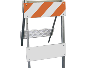 Combocade® Plastic & Steel Type I Barricade (8" Top, 8" Bottom) - EG Sheeting